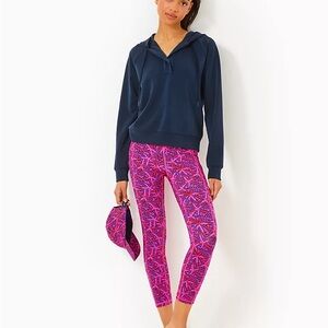 Lilly Pulitzer Luxletic Weekender Midi Legging Passion Fruit Pink Star Fish Sz M